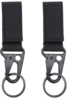 2 Stück Gürtelclip,Schlüsselhalter Gürtel,Belt Keeper Mit Haken,Nylon | Gürtel-Karabiner Lanyard,Schlüsselanhänger,Car Schlüssel,Camping,Rucksack,Outdoor,Ausgestattet