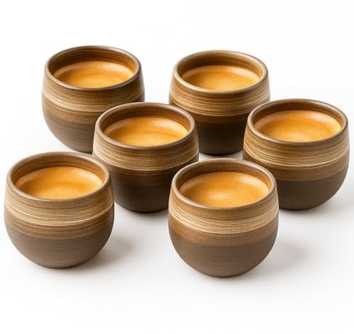 Maxito Espressotassen aus Steingut mit 80 ml als 6er Set für Kaffeeliebhaber - Espresso & Kaffeetassen - Geschenke für Männer - Coffee