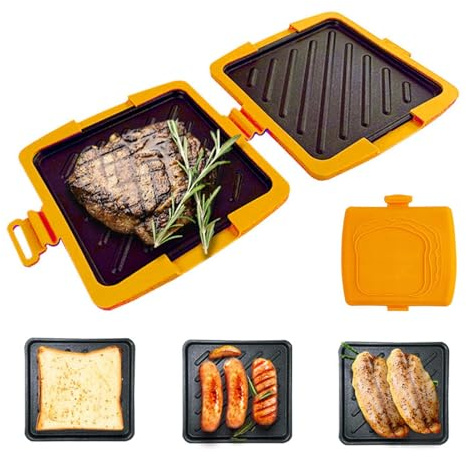 Sandwichera - Cocina Portátil Sin Necesidad de Electricidad | Tostador Y Sandwichera Para Microondas Desayuno - Para Pan Empanada Quesadilla Desayuno Casa Viaje Preparación Alimentos