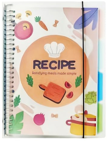 Morjakey Rezeptbuch zum Selberschreiben A5 ，Spiralbindung Kochbuch Selbst Schreiben，Kochbuch zum Selberschreiben，DIY Recipe Book Selbst Schreiben ，Cookbook Backbuch Schreiben Meine Rezepte
