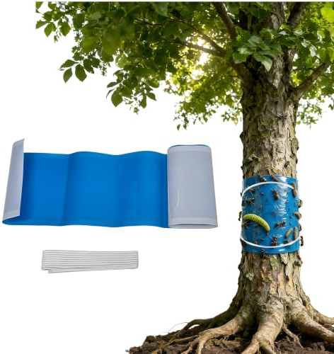 Sixinfeto Baumleimring Klebeband Ameisenband für Bäume 15 cm x 5 m Raupen Blattläuse Bekämpfen Apfelbaum Schutz gegen Schädlinge Trauermücken