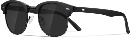 Occhsouo Polarisierte-Halbrahmen-Sonnenbrille-Unisex-Sonnenbrille-Herren-Damen Klassische Retro UV400 Schutz Rechteckig Sonnen brille Metallrahmen Autofahren Reisen