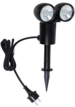 Doppel LED-Scheinwerfer mit Erdspiess / Gartenscheinwerfer Außenspot 6 Watt