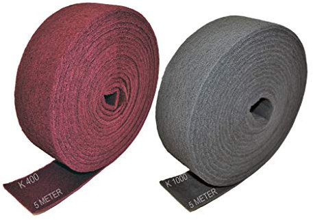 Schleifvlies Rollen-Set mit 5 m Körnung 400 und 5 m Körnung 1000