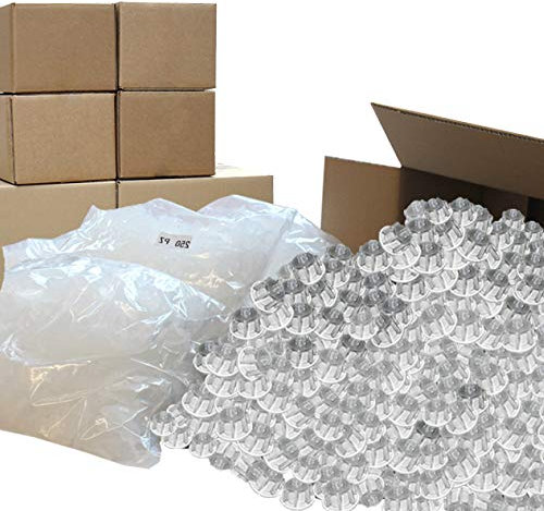 Karl Dahm Levelmac Jumbo Tile Levelling System for 2 mm Grouts: 600 Transparent Hoods for Tile Thickness 3-12 mm + 5000 Thread Tabs + Bucket I Professional Tile Laying Aid - 13504