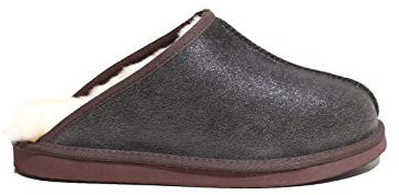Reissner Lammfelle | Engel Hausschuhe Polar de Luxe | Pantoffel | Veloursleder | Innenfutter echtes Merino Lammfell | Vintage Style | 40