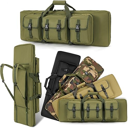 DULCE DOM 36 inch Double Rifle Case Soft Gun Bag for Rifles Pistols Storage & Transportation, All Around Shooting Range Tactical Backpack, Valentine Gifts for Men Boyfriend Husband