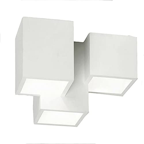 Vetrineinrete® Lampada in gesso da soffitto a 3 cubi lampadario verniciabile supporto per faretti gu10 P85