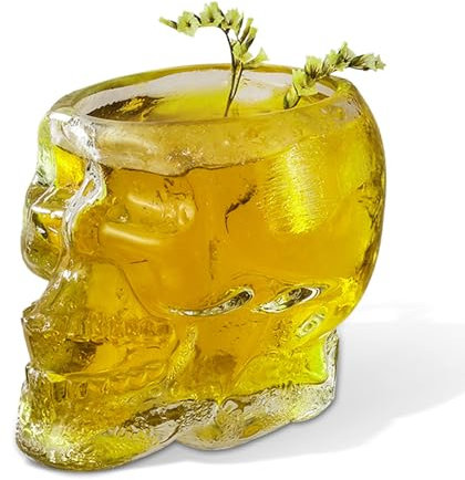 HERCHR Vaso Chupito Calavera, Cristal Decorativo Halloween Vaso Chupito Calavera para Whisky