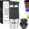 Milu Tazza termica da viaggio per caffè con incisione - 370ml 450ml - idea regalo personalizzata regalo di compleanno regalo di Natale per uomini donne mamma papà fidanzata (370ml, Nero)