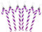 Christmas Concepts® Packung mit 6-13 cm Glitzer-Zuckerstangen-Christbaumschmuck (Lila & Weiß)