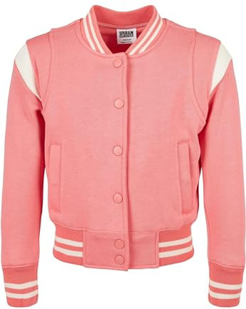 Urban Classics Mädchen Jacke Girls Inset College Sweat Jacket palepink/whitesand 146/152