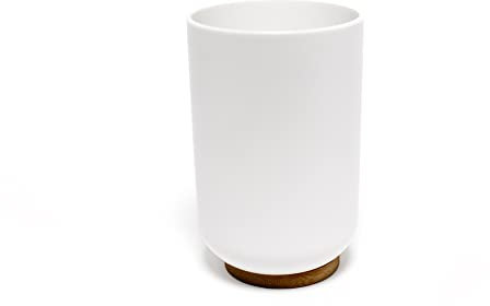 Douceur d'Intérieur, Gobelet (Diamètre 7.2 x 10.5 cm) Smart Blanc, Polystyrène Finition Bambou