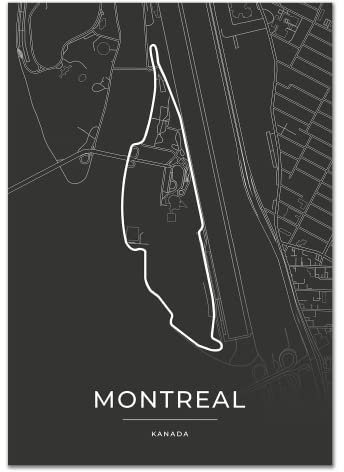 Vacentures Montreal Rennstrecken Poster - Geschenk für Motorsport-Fans (50x70 CM)