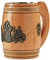 NOVECRAFTO Tasse à bière en bois, capacité de 0,5 l, style rustique, médiéval, anti-fuite, réutilisable, cadeau pour lui, tasse viking fabriquée à la main, chêne véritable, couleur marron clair