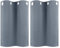 PiccoCasa 2er Set Vorhang Blickdicht Gardinen mit Ösen Verdunkelungsvorhang Kurz Scheibengardine Bistrogardine Modern für Küche Büros Wohnzimmer Schlafzimmer Grau 76H×66B cm