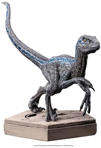 Jurassic World Icons Statue Velociraptor Blue 9 cm
