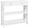 Abician Table Console en Bois MDF Meuble d'Entrée avec 2 Etagère de Rangement Design en Forme X pour Salon Couloir Table d'appoint Blanc 80 × 30 × 80 cm