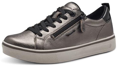 Tamaris COMFORT Damen Sneaker flach mit Reißverschluss Freizeit, Silber (Silber), 37 EU