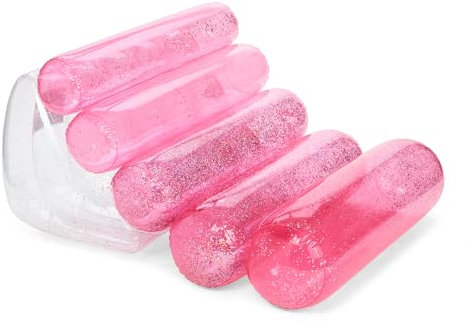 FUNBOY Wasserstuhl, transparent, rosa, glitzernd, groß, perfekt für Sommer-Pool-Partys