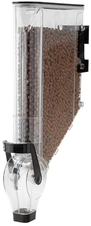 Restaurantware Cereal Dispenser 3 gal Plastic Wall-Mounted Gravity Bin Candy Dispenser Self-Serve Black Dry Food with Wall Mount Brackets for Breakfast Buffet or Hotel Use