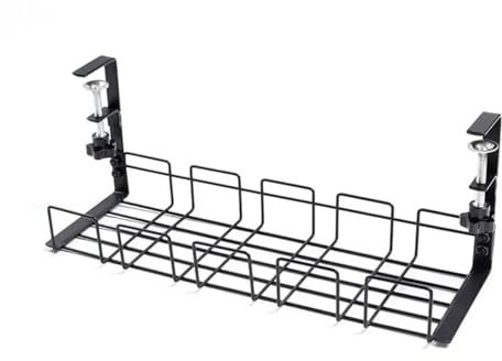 QSCTYG Kabelkanal Schreibtisch Undertable Storage Rack Metal Cable Tray Computer Desk Wire Organizer Without Perforated Kitchen Storage Accessories