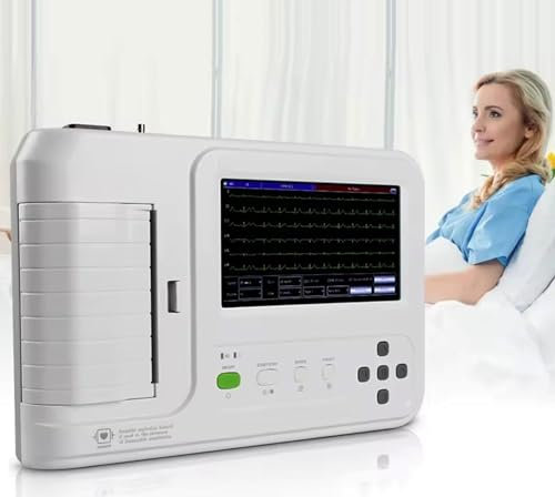 HNBYLMM EKG-Monitor, professionelle 12-Leiter-EKG-Monitore, tragbare Herz-Monitor für den Heimgebrauch, 7 LCD Touch Elektrokardiograph Maschine