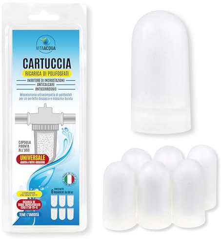 6 Cartucce Polifosfati Per Caldaia, Protezione Anticalcare E Anticorrosiva Per Acque Domestiche, Uso Alimentare, Universali Per Dosatori