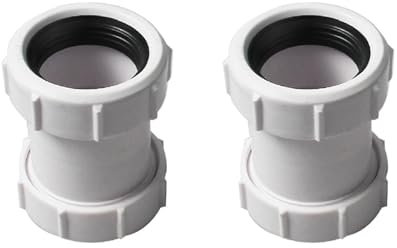 Lot de 2 raccords de tuyau d'évacuation de 40 mm pour baignoire, évier, bac de douche, lave-vaisselle