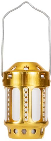 Kerzenlaterne, Tragbare Kerzenlaterne, Nachtangeln, Hängende Outdoor-Camping-Kerzenlampe aus Aluminiumlegierung (GOLD)