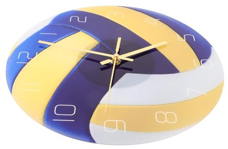 MAGICLULU Leise Volleyball Wanduhr Aus Acryl Mit Lautlosem Uhrwerk Großes Arabisches Ziffernblatt Dekorative Sportuhr Für Wohnzimmer Schlafzimmer Büro Und Arbeitszimmer Stabile Montage Leich