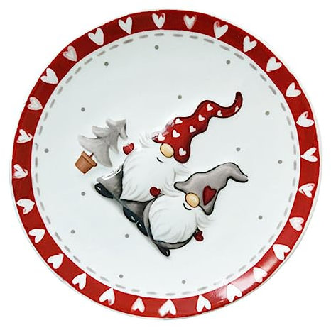 Cabilock 1Pc Piatto Di Natale Piatto Da Cena Di Natale Piatti Di Gnomi Natale Gnomi Ciotole Piatti Di Natale Vassoio Piatto Da Dessert Barattoli Barattoli Contenitore Stoviglie Di Natale