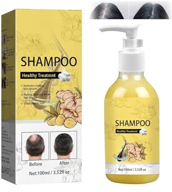 Ginger Haarwachstums-Shampoo, Anti-Haarausfall Anti-Schuppen Natürliche Organische Haarpflege, Verbessert Kopfhautumgebung, zur Klärung Stärkung Feuchtigkeitspflege, Juckreiz-frei, 100 ml