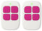 LINEOPS - 2X Télécommande de Portail 4 Canaux Compatible avec SCS Sentinel AAM0084 AAM0085 AAM0094 Fréquence d'Émission 433,92 MHz, ControlGate Fuschia - Piles Incluses - Garantie 3 Ans - Rose x2