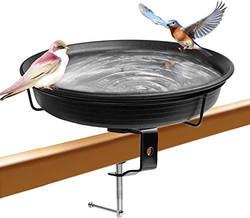 VeyFolzin.st Vogeltränke, Vogeltränke Balkon Groß Balkongeländer Garten Modern Vogelbad, Vogeltränke Groß Frostsicher Winterfest Vogeltränke Hängend für Balkongeländer (Schwarz)