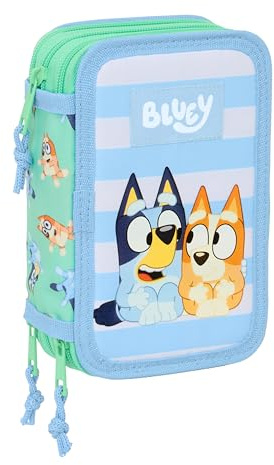 safta BLUEY Sisters Federmäppchen mit 37 nützlichen Funktionen, Federmäppchen für Kinder von 5 bis 14 Jahren, Bequem und vielseitig, Qualität und Langlebigkeit, 12,5 x 5,5 x 19,5 cm, Aqua, M, Teal, M