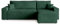 BROMARKT Sofa mit Schlaffunktion Couch L Cordstoff Sofa Bettkasten Schlafsofa für Wohnzimmer Ecksofa freistehend Adi Relaxsofa 3 sitzer 244x143x85 cm Grün