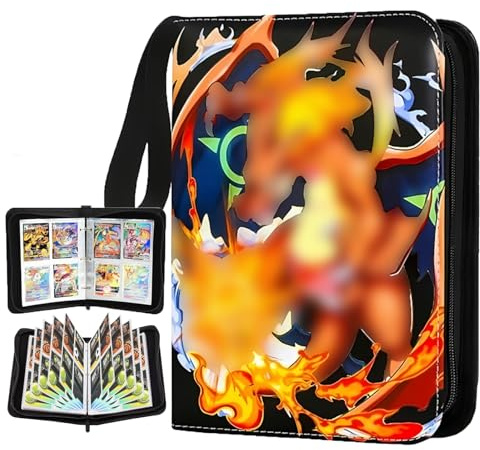 Pokémon sammelalbum, 50 Seiten 400 Karten Kapazität, Pokémon sammelkarten album, Sammelkarten Fotoalben, tragbare wasserdichte, Kindergeschenke (E)