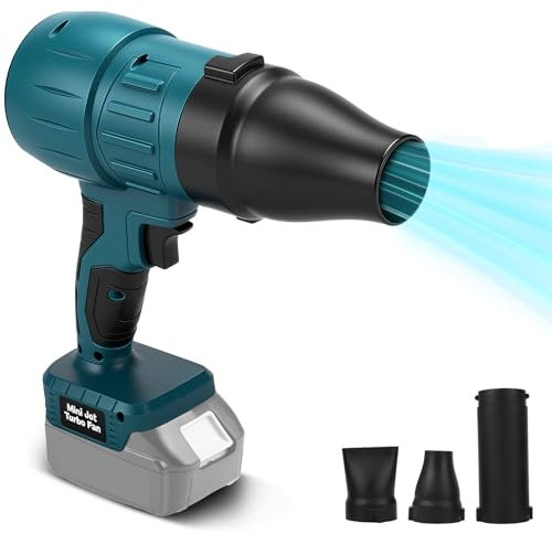 Turbo Jet Gebläse Kompatibel mit Makita 21V Batterie, Auto Trockner Gebläse Akku, 38000RPM Bürstenlos Gewalttätiger Ventilator Handgetragenes Luftgebläse Schnee Laub Staubgebläse(Ohne Batterie)
