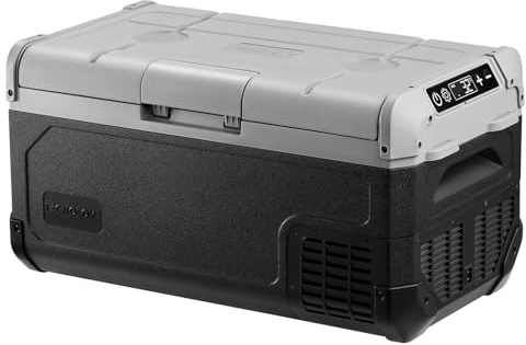 Tecnolove 12V Car Refrigerator,32QT Portable Fridge Freezer with Blow Expansion Evaporator,-4℉~68℉ 12/24V DC & 120-240V AC Freezer Cooler for Truck RV SUV Camping Travel，Reversible Door
