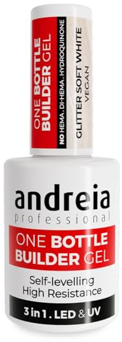 Andreia Professional Gel Builder Construction Triphasic 3 en 1 LED et UV (Glitter Soft White)