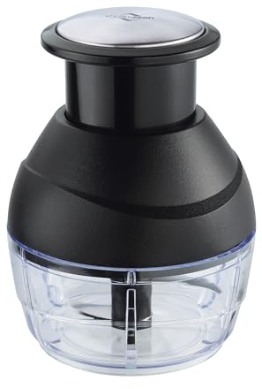Küchenprofi Multischneider PUSH, schwarz, Spezial-Klingenstahl/hochwertiger Kunststoff, platzsparend, mit 2-fach-Klinge & rutschfestem Boden, ideal für präzises Schneiden in der Küche