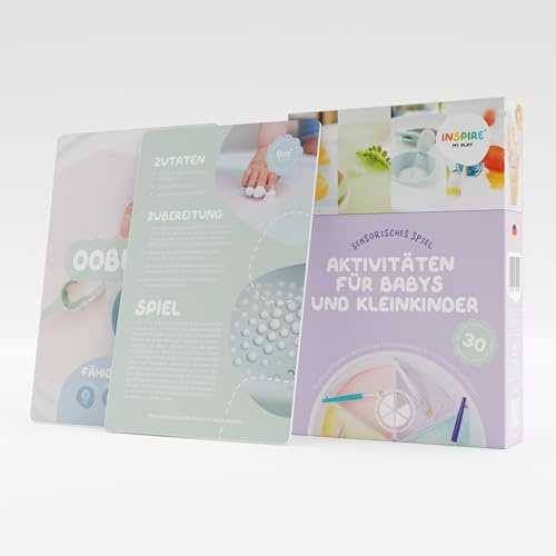 Inspire My PLAY 30 x Baby Sensory Play Activity Cards - Creative Play Activity Inspiration - Sensory Cards for Toddler Learning