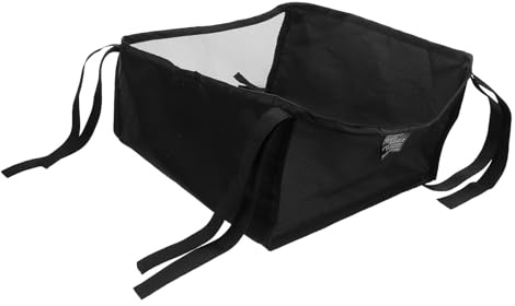 Kinderwagen Hängetasche Organizer Tasche für Unten 32x22x13cm | Schwarze Stofftasche, Schnelle Befestigung Am Kinderwagen, für Spaziergänge und Familienausflüge