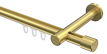 Interdeco Innenlauf Gardinenstange Messing Optik 20 mm Ø Prestige Santo, 400 cm