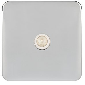 Schneider Electric Lisse Screwless Deco - Single TV Aerial Socket, 240V GGBL7010WPC, Polished Chrome with White Insert