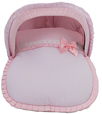 Housse universelle pour groupe 0 ou Maxi Cosi + Capote. C'est disponible en plusieurs modèles et couleurs (Verona Rose)