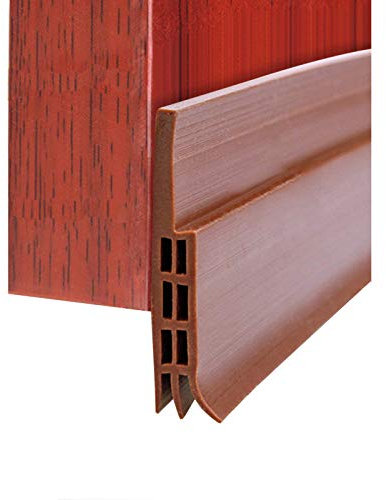 Guarnizione Inferiore Weather Stripping Per Porta Blindata Doccia - Striscia in Silicone Con Buon Sigilli Per Evitare Entrata Dell'aria Fredda (100 x 5cm, Marrone)