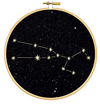 renna deluxe STIER Sternzeichen Gold Druck Bild im Stickrahmen Wandbild Wanddekoration Kunstdruck (Stier)
