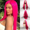 KARISSA Kylie Jenner Frisur Rose Red Lange synthetische Lace Front Perücken für Frauen Dark Pink Lace Perücke mit Mittelteil Glueless Hitzebeständige Faser Haar Ersatz Weiche Perücke